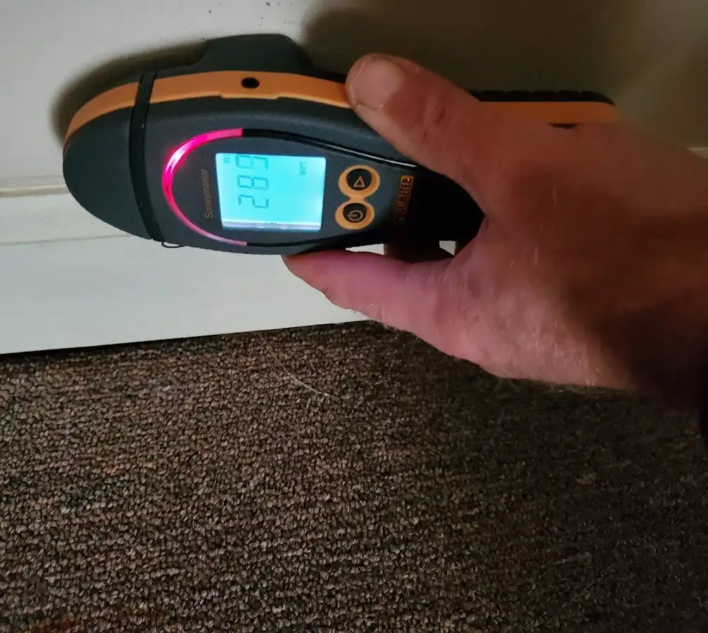 Moisture detection at baseboard during Mold Inspection & Testing in New Fairfield